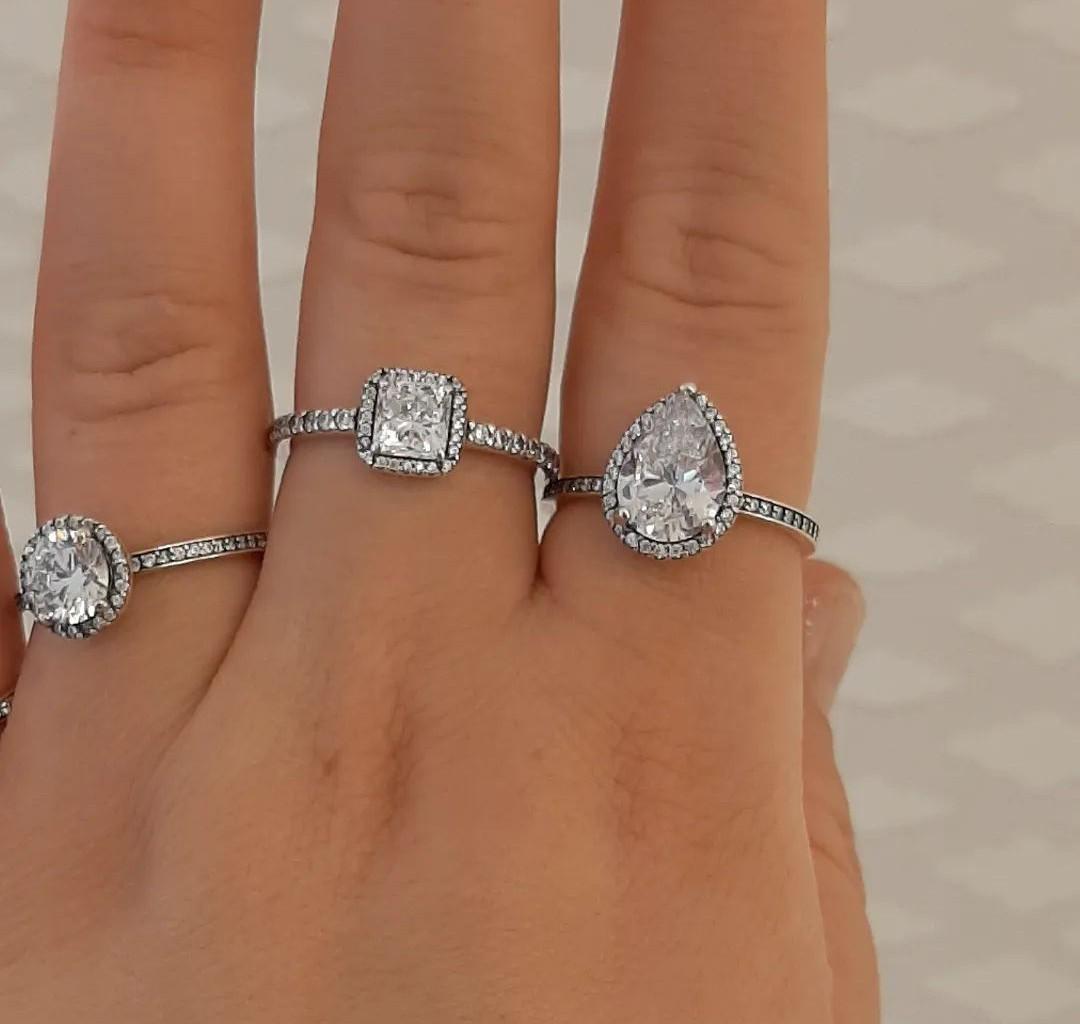 Pandora rings square diamond clearance