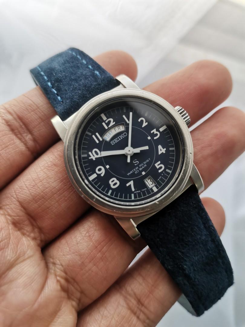 SEIKO SUS 腕時計 デイデイト 7N33-6050 蛍光文字盤 - 時計
