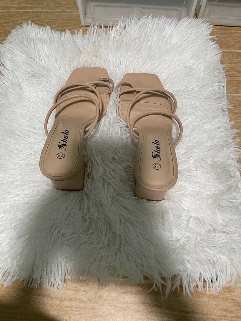 Shein Block Heels (Category: Heels) located in Pototan. Submitted by cconst (Listing ID 1190522640, Image 3). Description: Color: Apricot Size: US 6.5 Used once, walang flaw :)) Orig price is 1,304 pesos Last price posted.