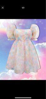 SHEIN puff sleeve organza dress. Selkie Dupe*