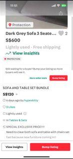SOFA AND DINING TABLE (COMES WITH CHAIRS AND BENCH) SET