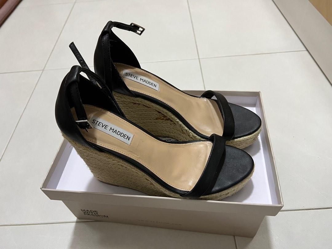 steve madden leather wedges