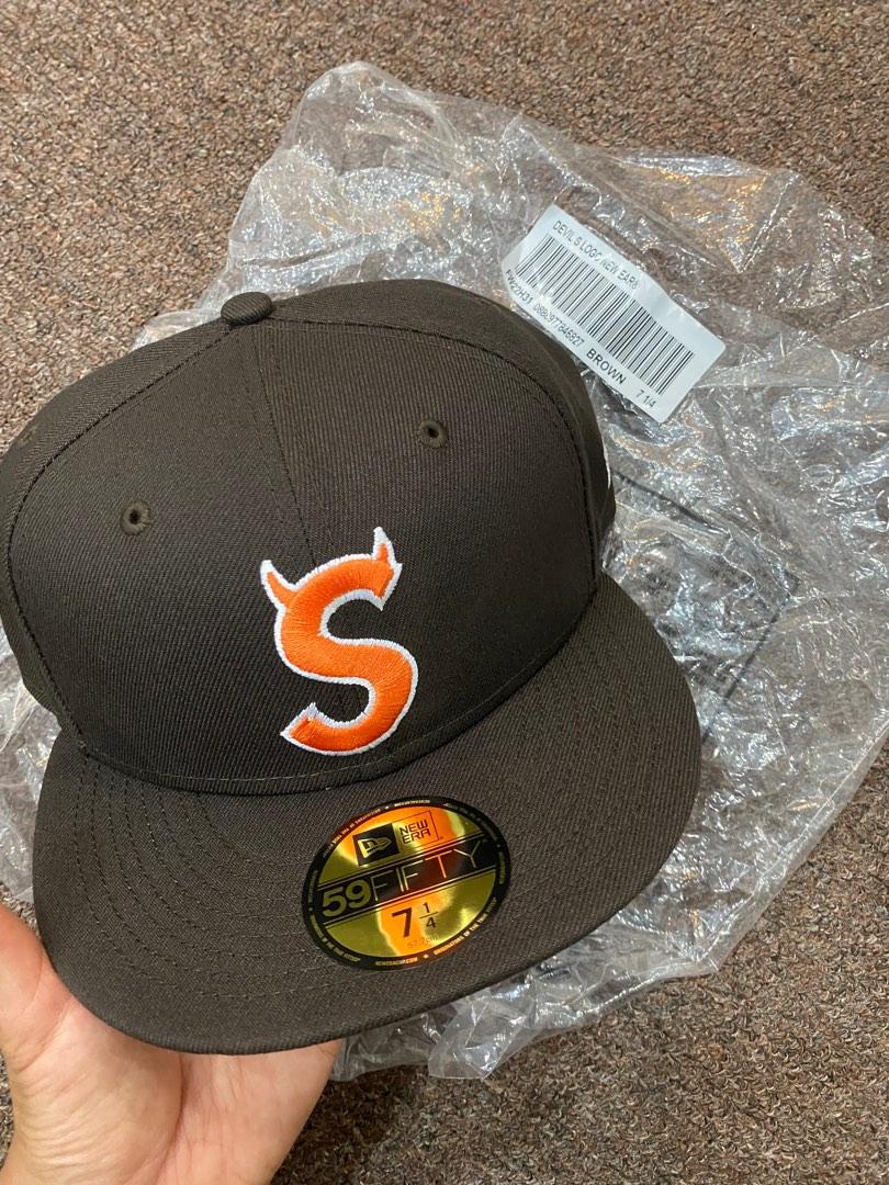 Supreme S Logo New Era brown 7 3/8形ベースボール - 帽子