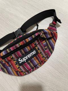 Supreme Woven Stripe Waist Bag Black - SS20 - US