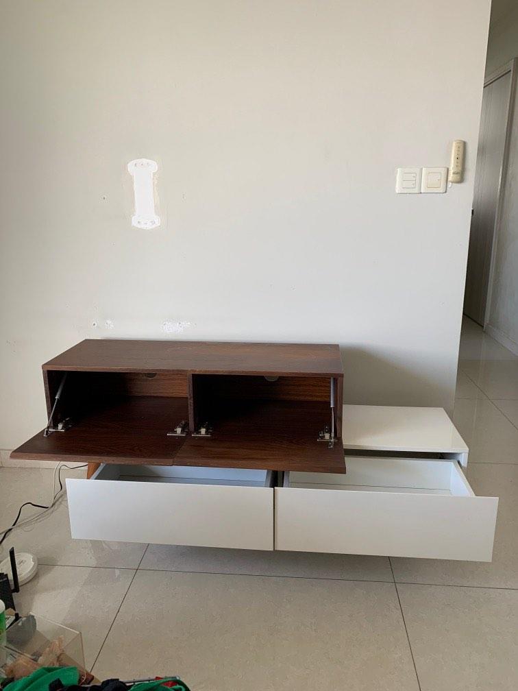 TV Console (Category: TV Consoles) located in Singapore. Submitted by bvicii (Listing ID 1190524607, Image 2). Description: Italian design. Originally bought for $1.5k+. Picture 1 shows it in its closed design while picture 3 shows it when it is extended. Length of picture 1 is around 135cm. Used for 3 years. Reason for selling is because we are moving house. We will leave it to you to settle delivery/move of the console..