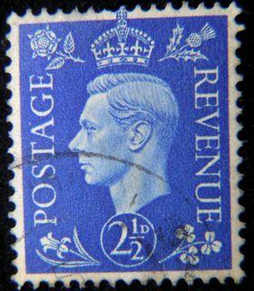 United Kingdom-1938年英國英皇佐治六世(King George VI)像2.5便士(Pence)郵票