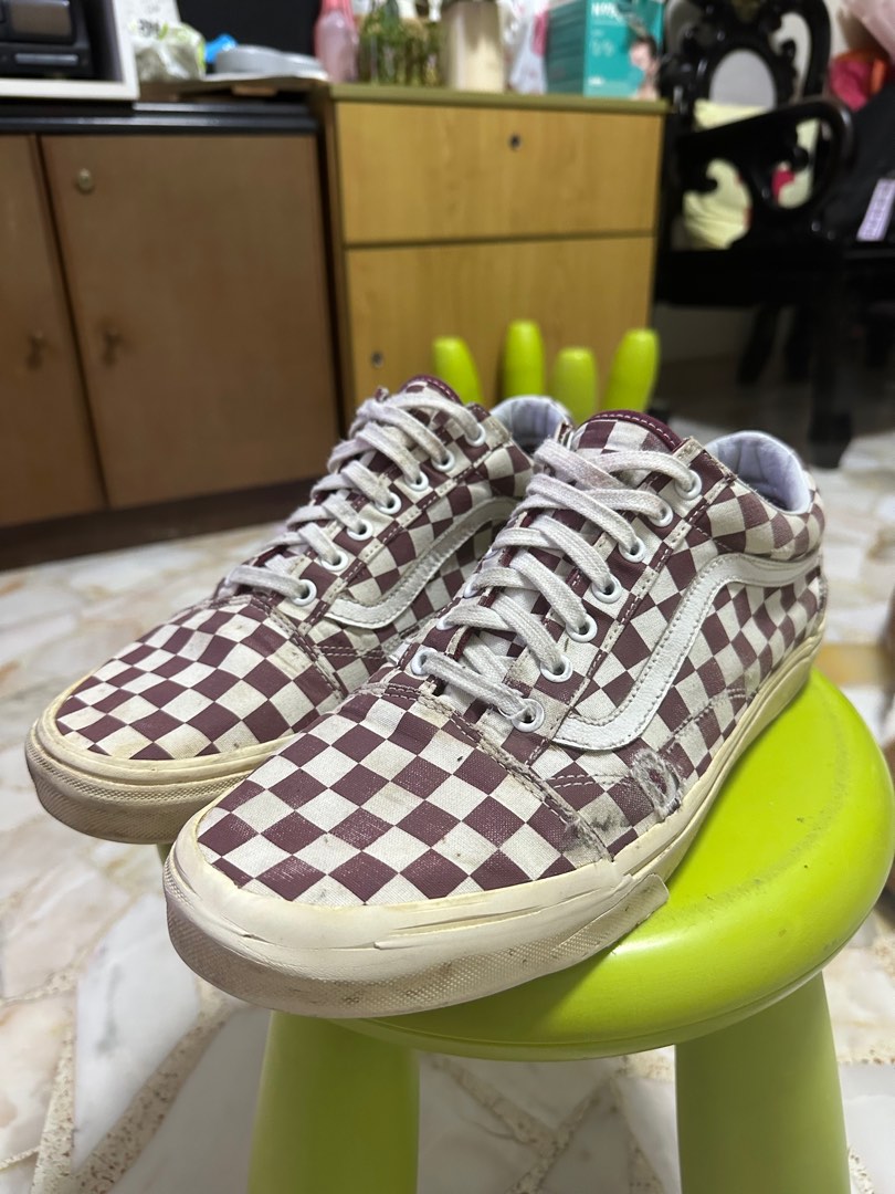 vans old skool checkerboard pewter