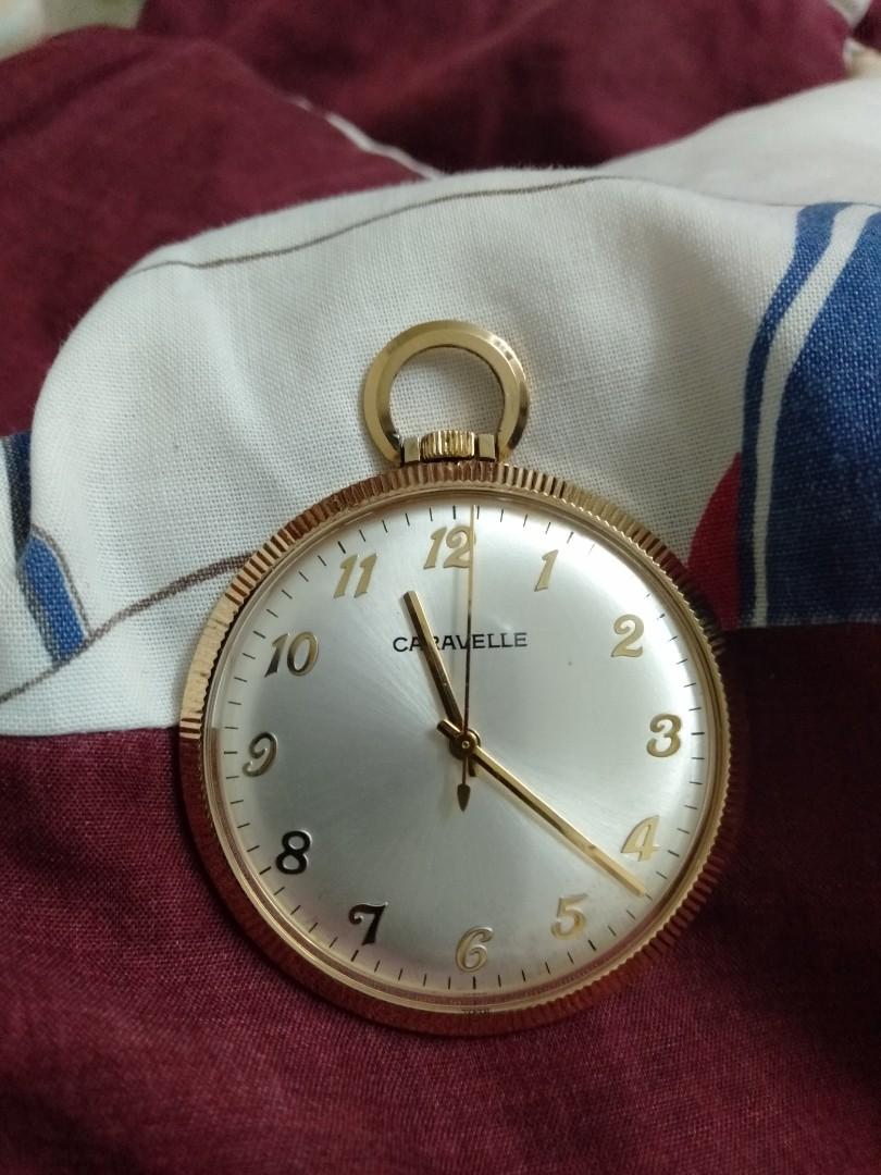 Caravelle pocket top watch value