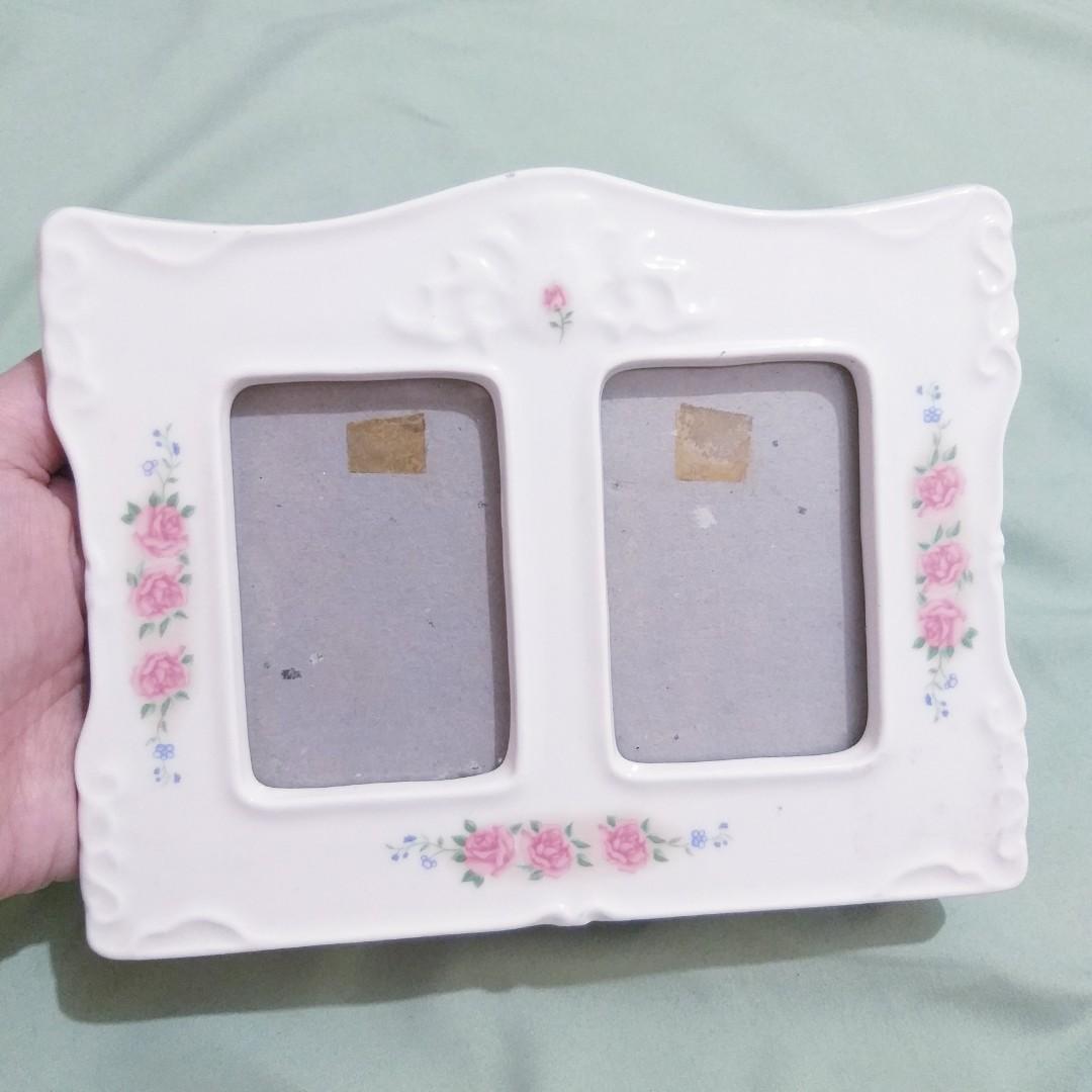vintage country double photo frame ceramic (Category: Frames & Pictures) located in Cavite. Submitted by wishie_collects (Listing ID 1190580557, Image 1). Description: ceramic pretty vintage french country photo frame.