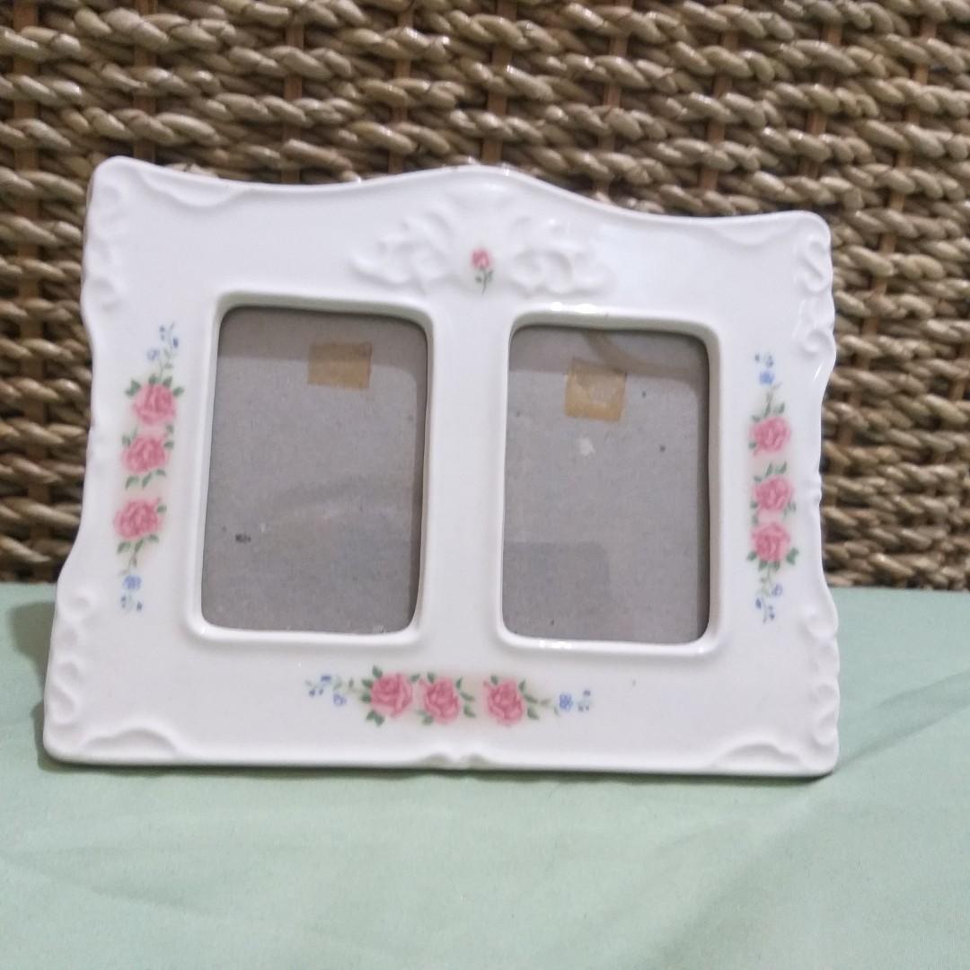 vintage country double photo frame ceramic (Category: Frames & Pictures) located in Cavite. Submitted by wishie_collects (Listing ID 1190580557, Image 2). Description: ceramic pretty vintage french country photo frame.
