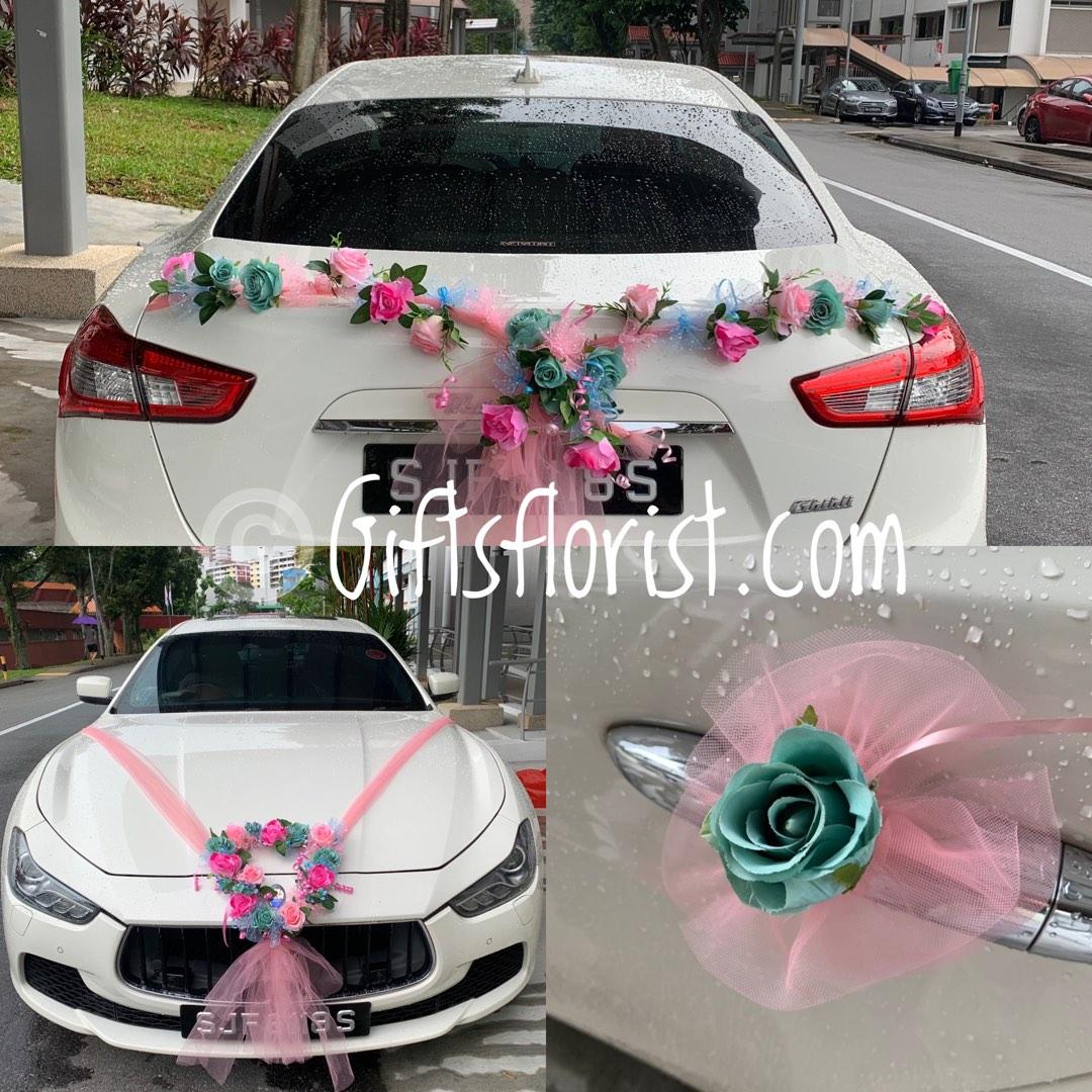 Wedding Car Artificial Flowers Decoration, Furniture & Home Living ...