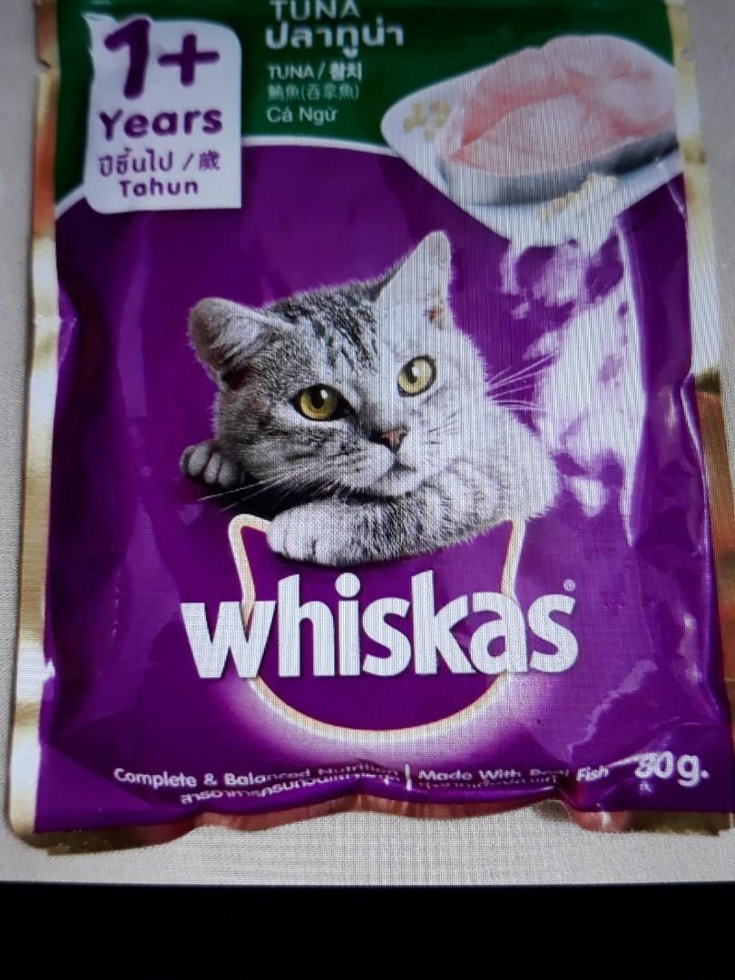 WHISKAS Cat Food Wet PouchTuna, Pet Supplies, Pet Food on Carousell