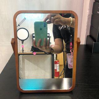 Wood Frame Mirror w/ Stand