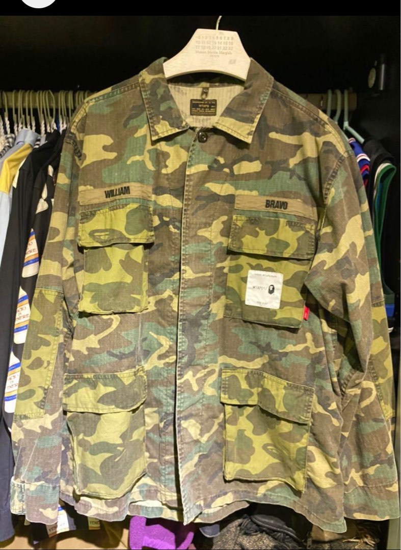 Wtaps x Bathing Ape Jungle Shirt, 男裝, 外套及戶外衣服- Carousell