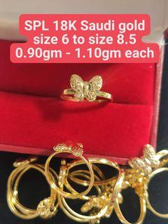 18K Saudi Gold butterfly ring