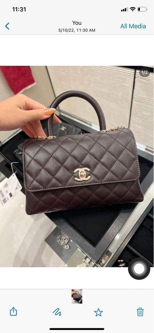 Chanel 22S Caramel Brown Quilted Lambskin Classic Mini Flap 46cz28