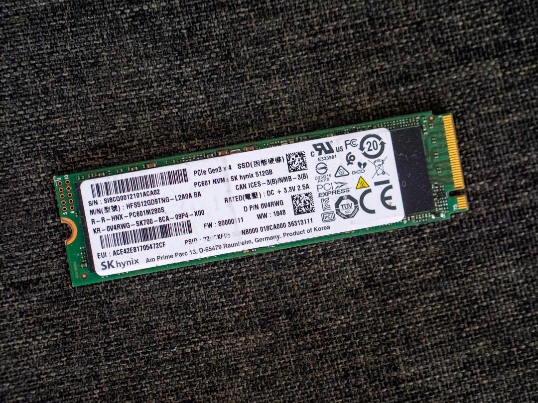 512GB Sk Hynix PC601 M.2 NVME 2280 SSD OEM Computers Tech