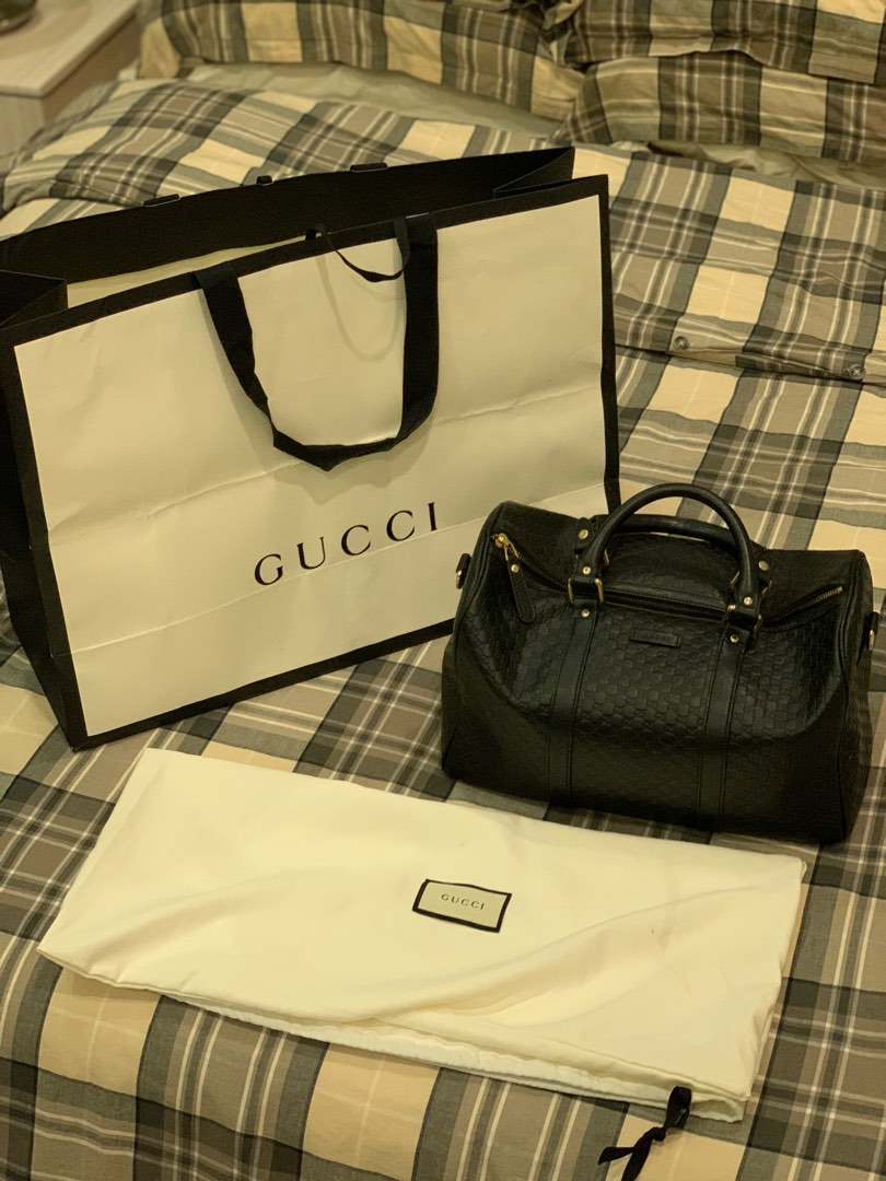 Gucci Boston Bag Satchel Microguccissima Black - US