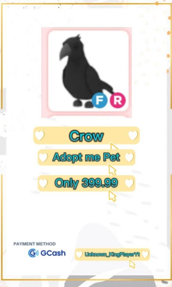 Adopt me Crow(Roblox), Video Gaming, Video Games, Others on Carousell