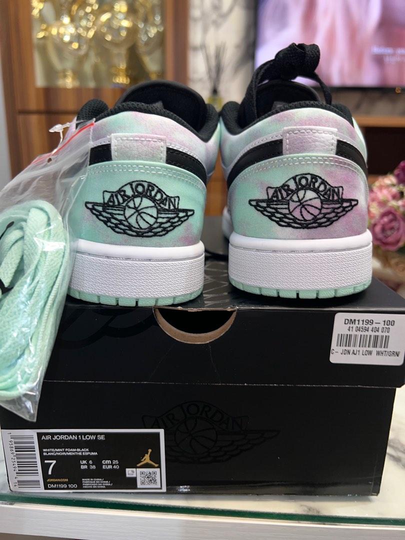 Air Jordan 1 SE Low Tie Dye Original 100%, Fesyen Pria, Sepatu