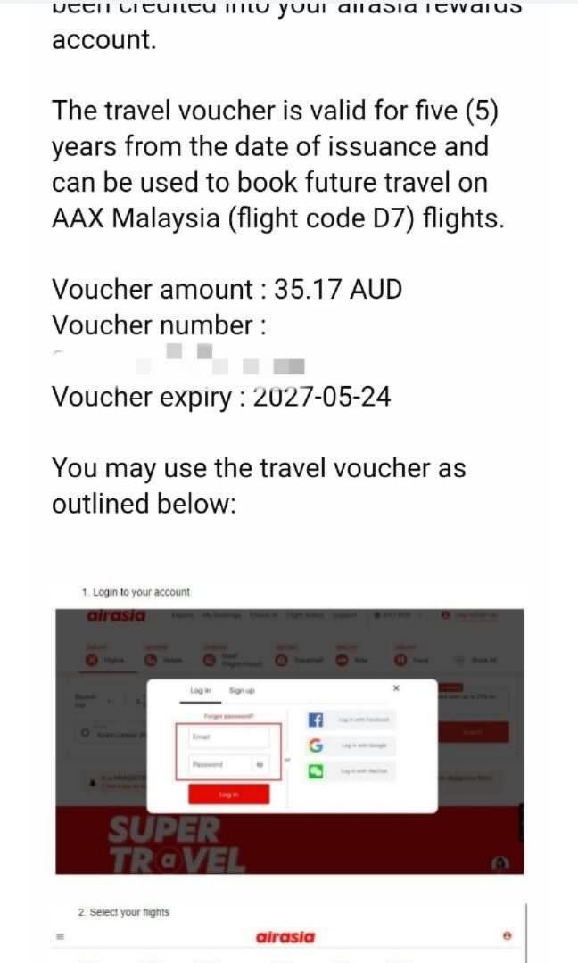 Airasia voucher 35.17AUD, Tickets & Vouchers, Flights & Overseas