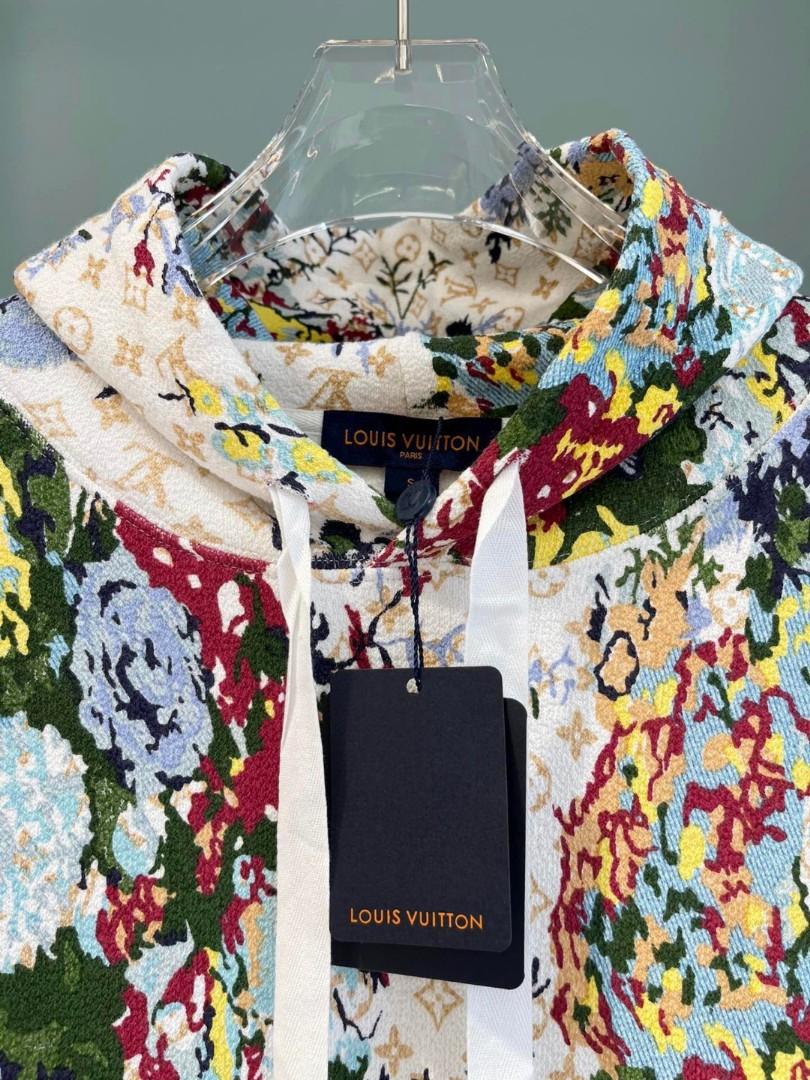 Authentic 1V floral jacquard hoodie, Luxury, Apparel on Carousell