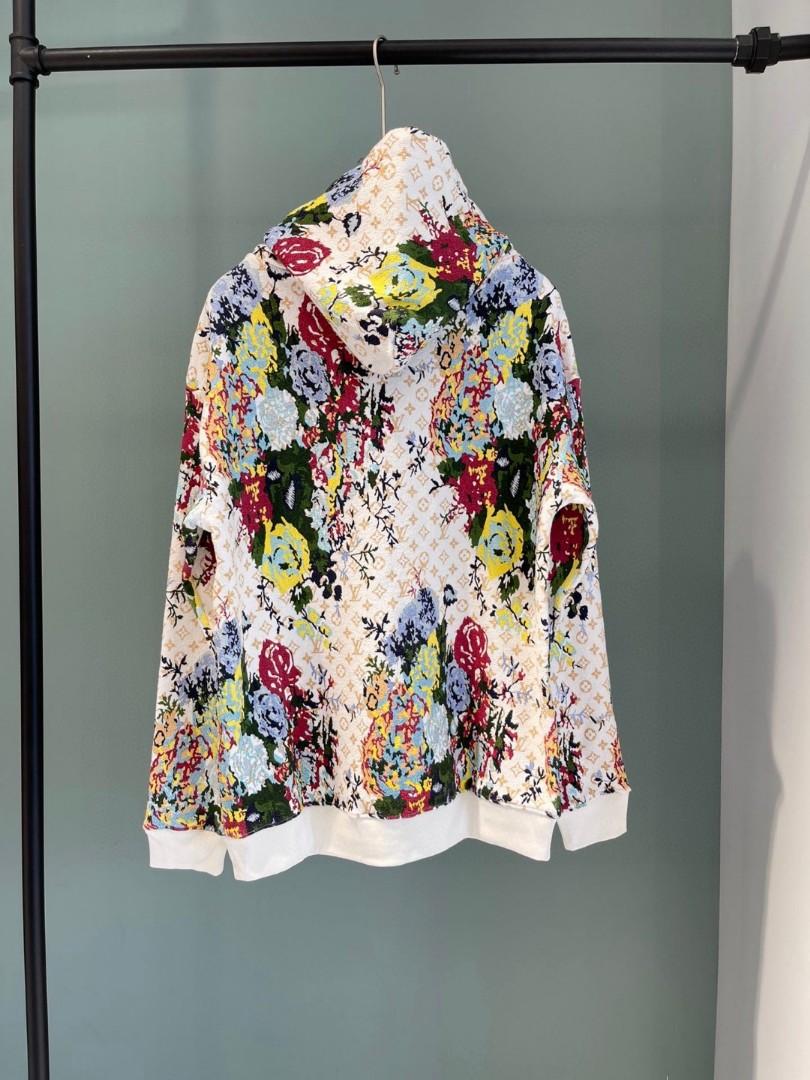 Authentic 1V floral jacquard hoodie, Luxury, Apparel on Carousell