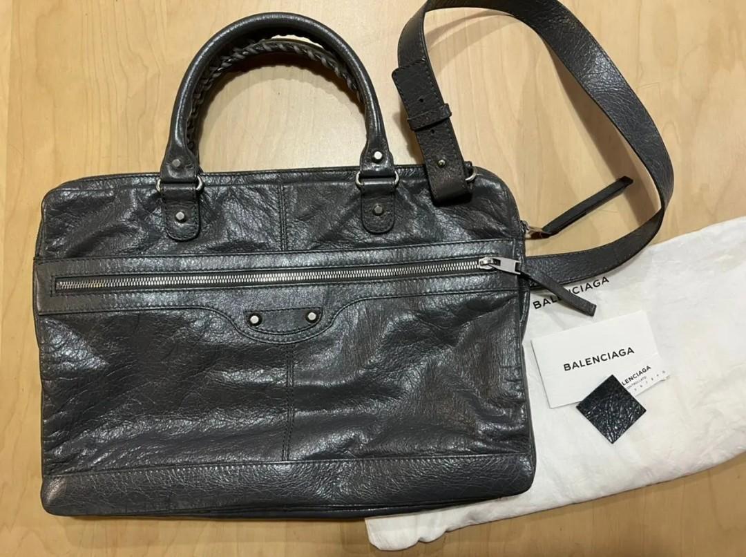 BALENCIAGA Black Lambskin Leather Mens Briefcase Bag Luxury Bags   Wallets on Carousell