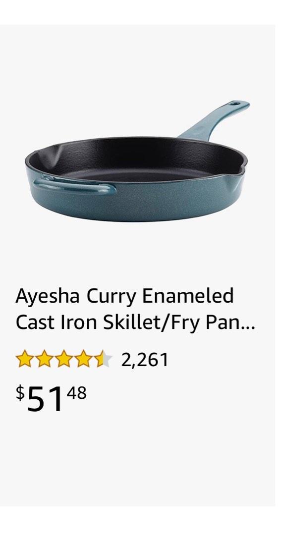 Ayesha Curry 10 Cast-Iron Enamel Skillet withPour Spouts 