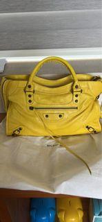 PRADA Quilted Chain Shoulder Bag Nylon Yellow Auth 39300