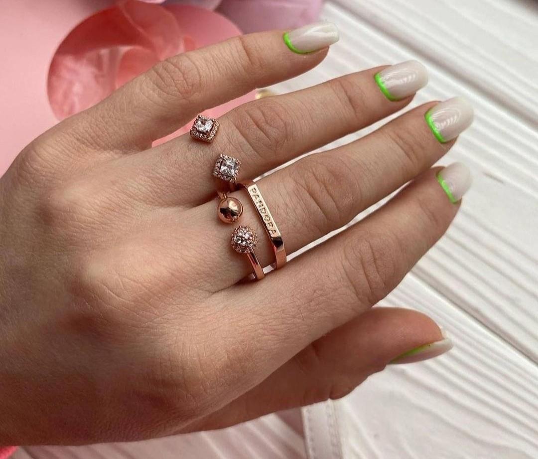 Square sparkle store open ring pandora
