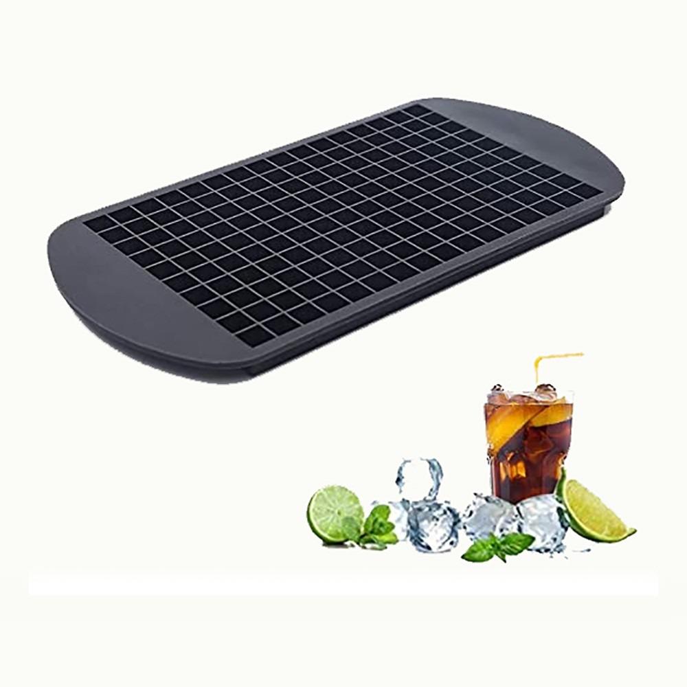 Hinxin3Pack160 Grid Mini Silicone Ice Cube Tray Flexible Stackable Mini Whiskey Juice Salad Ice Cube Mold . Red + Blue + Black Kitchen Bar Party Drink Chocolate Mold 
