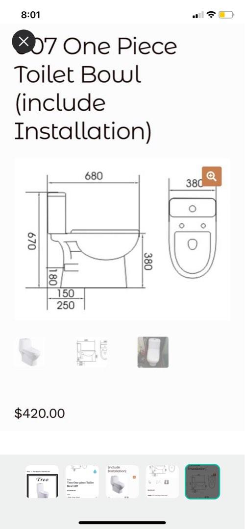 BNIB Treo Toilet bowl, Furniture & Home Living, Bathroom & Kitchen