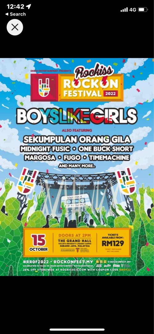 Boys like Girls, Tickets & Vouchers, Event Tickets on Carousell