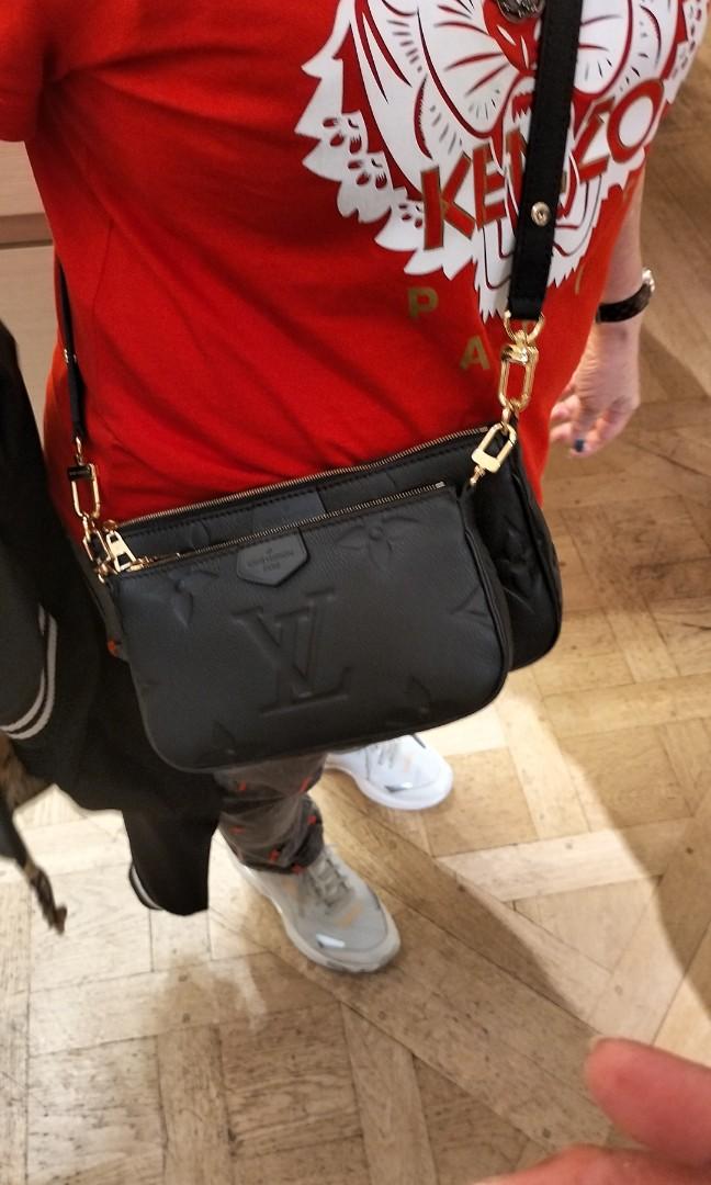 Multi Pochette Accessoires Cross Body Bags Embossed Black Cream