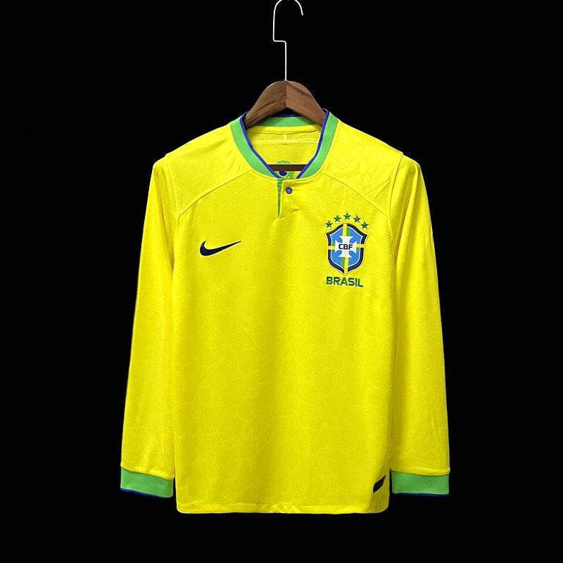 Brazil National Team Long Sleeves Home Jersey 2022, Sports