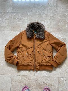 Brown Winter jacket with detachable fur