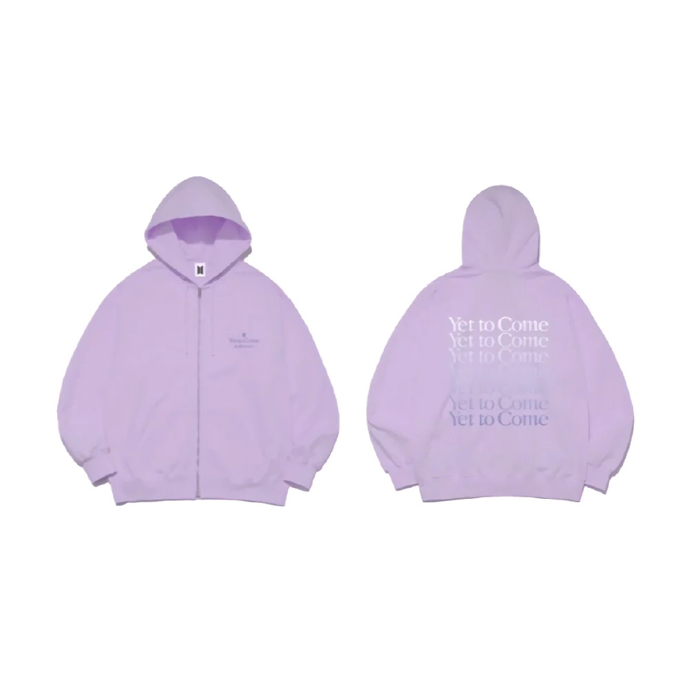 BTS YET TO COME YTC in BUSAN MERCH ZIP-UP HOODIE LAVENDER