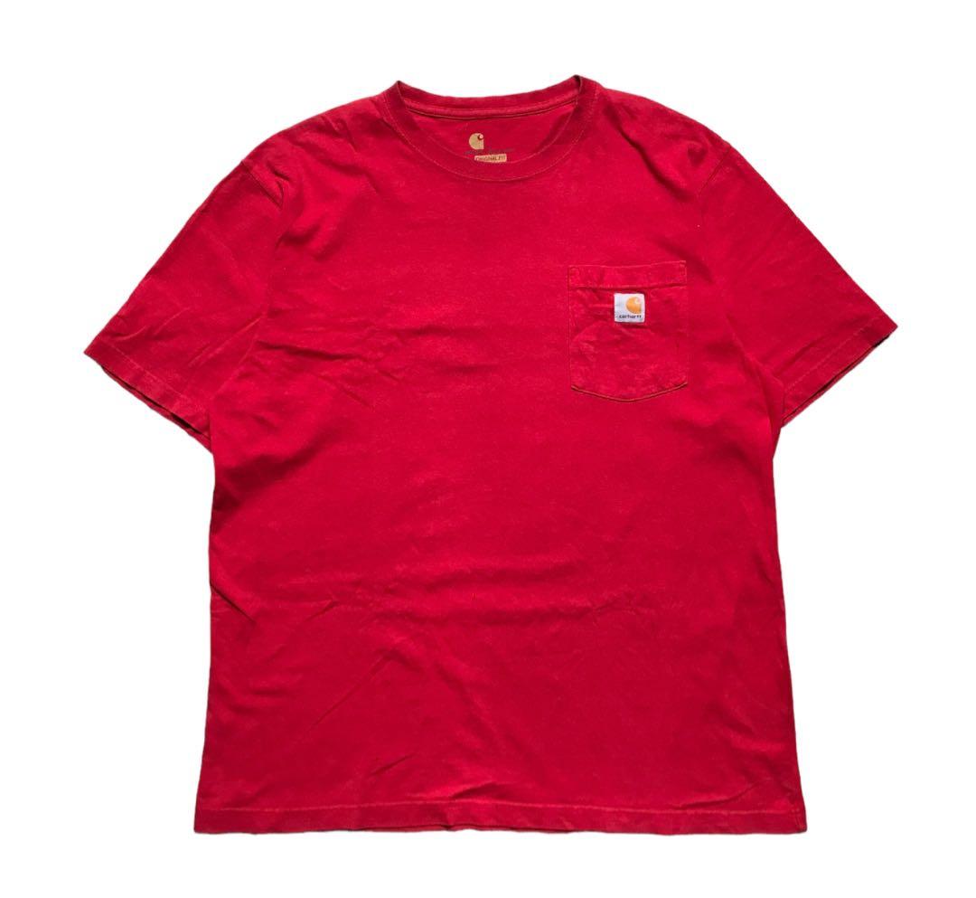Carhartt Red Pocket Tee (Category: Tshirts & Polo Shirts ) located in Pagbilao. Submitted by unit4302 (Listing ID 1190793479, Image 1). Description: Carhartt Red Pocket Tee Good Condition Size Large Multiple pinholes Pit to pit - 24 Shoulder to hem - 30.