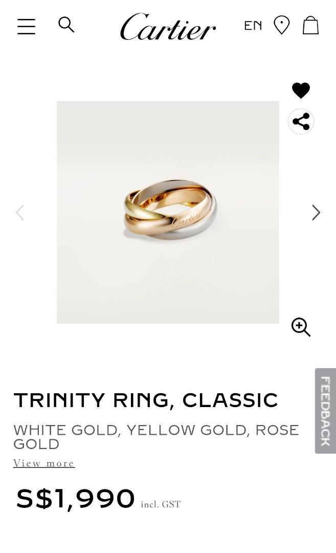 Cartier trinity top ring classic