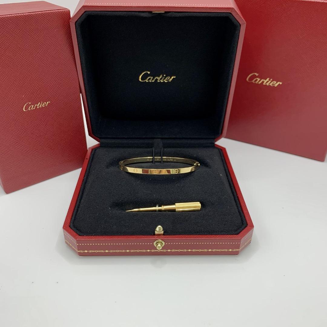 CARTIER MINI LOVE SM YG750 17 19.47G W INITIALS BRACELET BANGLE 227027234 MA