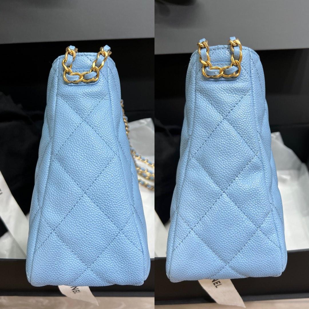 Chanel 2022 Small Caviar Hobo - Blue Handle Bags, Handbags - CHA868399
