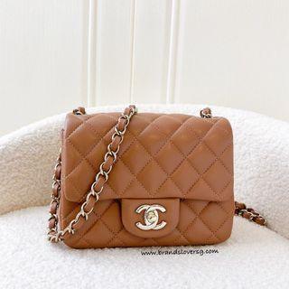 Timeless Chanel Mini Square Vintage Caramel Leather ref.610839 - Joli Closet
