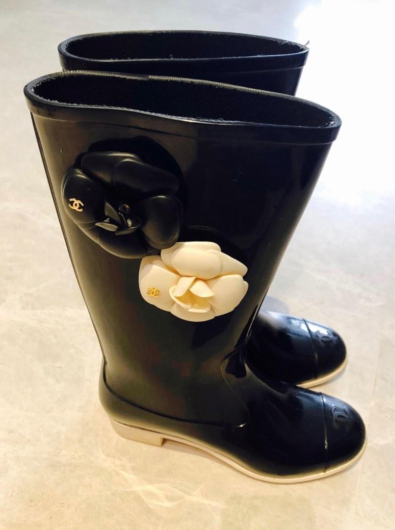 CHANEL Camellia Cocomark Rain Boots, Luxury, Sneakers & Footwear on  Carousell
