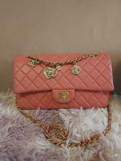 Chanel Valentine Heart Chain Pink Quilted Leather 10 Flap Bag at