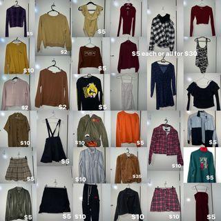cheap sale clothing, korean style clothing, tennis skirts, jacket, sweater, pants, cargo, dress
