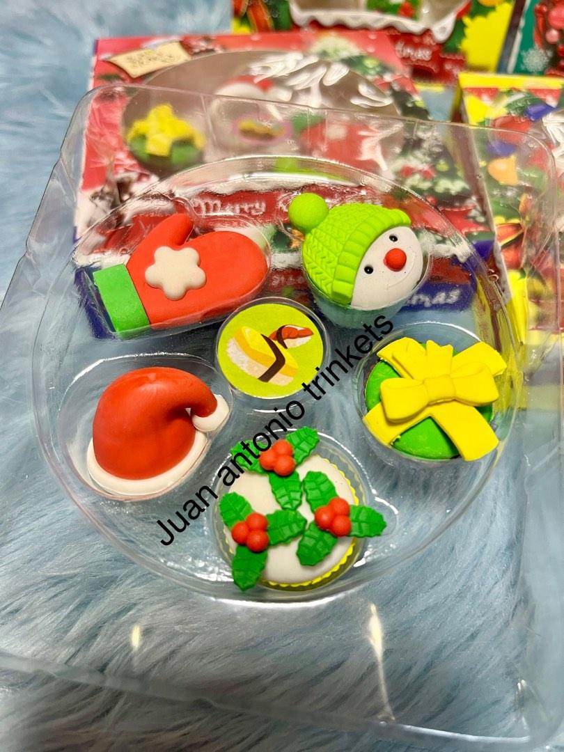 Christmas Eraser set (Category: Craft Supplies & Tools) located in Taguig. Submitted by unoragasa (Listing ID 1190834162, Image 3). Description: Christmas Eraser Set Packaging size: 11x3x12cm 5pcs/per set Material: Rubber ₱45.00 📩DM @juan Antonio trinkets online shop .