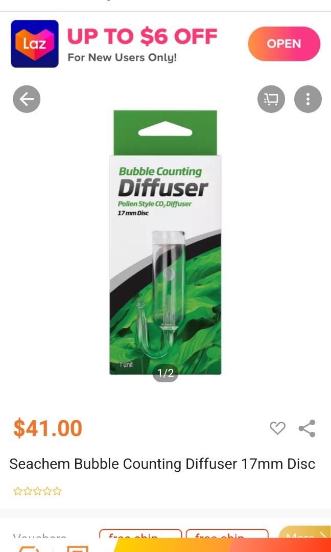 Co2 Diffuser (Category: Homes & Other Pet Accessories) located in Singapore. Submitted by natureme (Listing ID 1190831901, Image 1). Description: Seachem bubble counting Diffuser 17mm disc - $10.