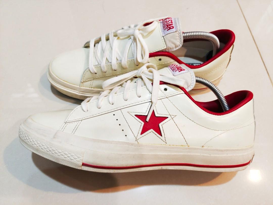 Converse one star sales ox leather white