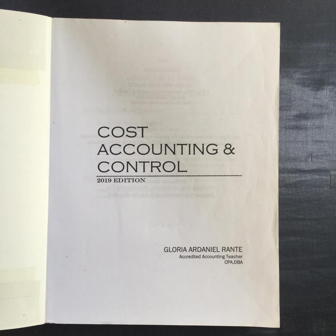 Cost Accounting and Control By Rante. 2019 Edition, Hobbies & Toys ...